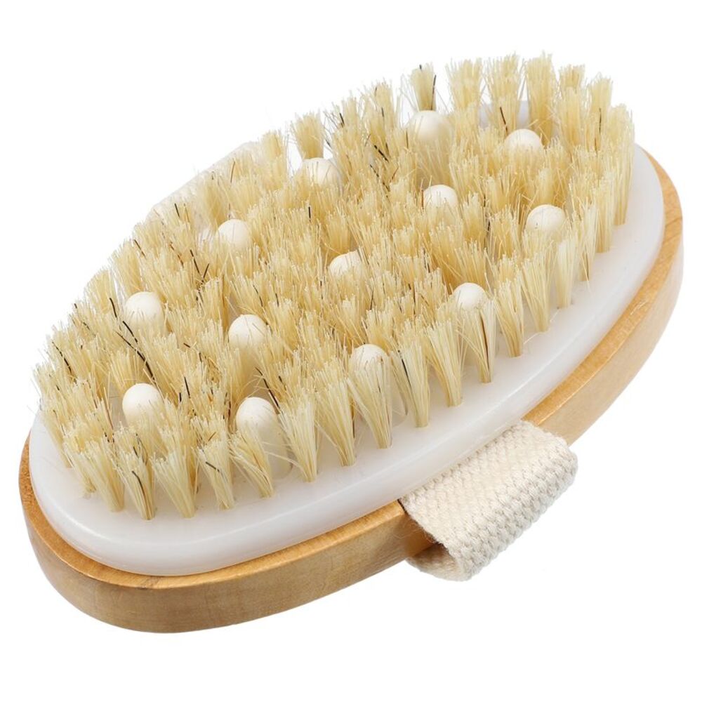1 Pc Bath Brush for Wet or Dry Brushing for Shower Brown 4.9Inches